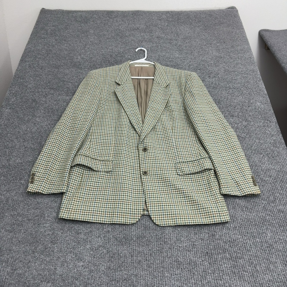 Vintage Hugo Boss Sport Coat Mens 42R Multi Wool Cashmere Houndstooth Classic